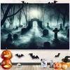 Tecido de Fundo Novo para Halloween Transfronteiriço Banner de Decoração de Festa de Alto Padrão Bandeira Pendurada de Feriado Layout Pano Pendurado Personalização