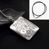 Colgante de plata pura 999 con hebilla de seguridad hueca Prajna Paramita Heart Sutra para hombre, joyería vintage para mujer, regalo