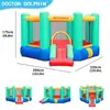 Castillo inflable Doctor Dolphin jaula hexagonal trampolín inflable tobogán parque infantil tela Oxford castillo inflable para el hogar