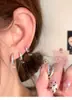 Aretes de Aro con Círculo Incrustado de Diamantes, Modernos y Versátiles, Elegantes Aretes de Aro, Aretes Frescos, Dulces y Lujosos