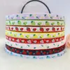Cinta de Lazo Bordada Jacquard de Fresa Oreja de Madera de 1.5cm Hecha a Mano DIY Cinta para Embalaje de Caja de Regalo
