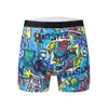 Amazon Temu Comércio Exterior Transfronteiriço Mais Vendido Estampa Digital Boxer Masculino Confortável Respirável Roupa Íntima Estilo Europeu e Americano em Estoque