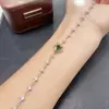 Pulsera Transfronteriza de Diopsida Natural para Mujer, Accesorio de Nicho de Alta Gama, Joyería de Plata 925, Joyería de Lujo 5*5, Venta Directa de Fábrica