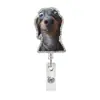 Clipe Jacaré Veterinário Telescópico Expressão Filhote Carretel de Crachá Fácil de Puxar Porta-Crachá Acrílico Engraçado Médico Excêntrico