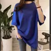 Camiseta de Manga Corta de Color Sólido para Mujer, Estilo Coreano, Corte Holgado, Tallas Grandes, Adelgazante, Largo Medio, Manga Media de Estudiante, Top Oversize para Verano