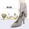 Tacones Altos para Mujer Punta Protectora Cubierta Anti-patada Punta Invisible Decorativa Bolsas de Zapatos de Cuero Accesorios Puntiagudos Cubierta Protectora Metálica para Zapatos