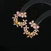 Pendientes de color estilo coreano para mujer, ligeros, lujosos, a la moda, elegantes, personalizados, combinables con todo, accesorios sencillos, frescos y de alta gama.