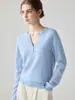 Nuevo Suéter de Cachemir Suave y Holgado para Mujer, 100% Cachemir Puro, Cuello en V, Media Botonadura, Otoño 2026