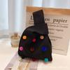 Bolso de Mano Tejido Ins Bolso de Mano para Mujer Lindo Bola de Color Combinable Bolso Chaleco Chaleco Bolso de Muñeca Bolso Tote