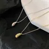 Colar de Prata 925 Esterlina Estilo Coreano com Pingente de Conta Gota para Mulheres, Corrente de Clavícula Minimalista Chique Prata Estilo Francês Nicho Ins