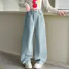 Jeans para Niñas 2026 Otoño Nuevo Estilo para Niños Medianos y Mayores Pantalones Banana de Moda Elegantes Pantalones Rectos Sueltos de Pierna Ancha para Niños