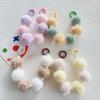 Otoño e Invierno nuevo pompón de piel con cuentas de perlas cadena portátil adornos de bolso funda para teléfono móvil cadena colgante cadena corta para muñeca para mujer