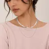 Collar multicapa con cuentas de hueso de serpiente, joyería transfronteriza europea y americana, collar de aleación personalizado de moda simple para mujer