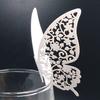 Pegatinas de pared con forma de mariposa tridimensional con láser transfronterizo, para banquete, copa de vino tinto, tarjeta de papel, tarjeta hueca dorada, tarjeta de fiesta de cumpleaños