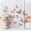 Adesivos de Parede Borboleta Metálica 3D Vazada Transfronteiriços Festa de Aniversário Festival Casamento Decoração de Balão para Casa Adesivos de Borboleta