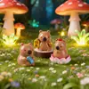 Capibara de Color Sólido Micro-Paisaje Artesanías de Resina Figura Linda Caja Ciega Adorno para Tablero de Coche