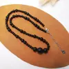 Collar de ágata negra natural vintage de plata S925 para mujer, cadena de clavícula negra de temperamento de alto grado, obsidiana para hombres, venta al por mayor