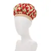 Gorro de dormir de satén con estampado de seda para niños, alta elasticidad, gorro redondo de ala ancha, protección para el cabello a prueba de viento, gorro de secado