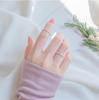 Anillo Abierto Liso de Papel de Aluminio Estilo Minimalista Cool para el Dedo Índice, Chapado en Plata 925, Anillo Irregular de Papel de Caramelo para Mujer, Estilo Ins