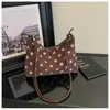 2026 Nuevo Bolso Vintage de Gamuza con Lunares para Mujer, Bolso de Hombro Único Maillard, Versátil de Mano de Doble Uso para Estudiante