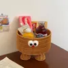 Cesta de Almacenamiento de Ratán Creativo Caja de Almacenamiento de Snacks de Escritorio para el Hogar Organizador de Artículos Varios Estante de Almacenamiento Cesta Tejida para Sala de Estar