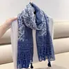 Lenço para Mulheres, Adequado para Primavera, Outono e Verão, Xale para Ar Condicionado, Versátil para a Praia, Véu de Proteção Solar, Proteção para o Pescoço, Lenço Quente de Algodão, Linho e Seda