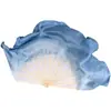Abanico Adhesivo de Doble Cara para Danza Clásica, Seda Artificial, Degradado Gris Azul Claro, Danza Yangko, Estilo Chino