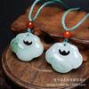 Colgante Natural de Candado de Nube Cuixiang Tianshan de Xinjiang Oro Jade Flor de Durazno Hecho con Candado Ruyi de Seguridad de Jade Afgano