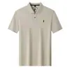 Camisa Polo 100% Algodón Puro para Hombre Manga Corta Verano Delgada Clásica Bordada Casual de Negocios Camiseta de Algodón Puro Hombre Transfronterizo