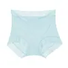Panty Triangular de Encaje Antibacteriano Transpirable Elástico Talla Grande Hongxuan para Mujer de Cintura Alta de Seda de Hielo Sin Costuras en la Entrepierna Estilo Delgado de Verano