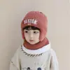 Touca de Lã Tricotada para Proteção Auricular Infantil, Estilo Coreano Outono e Inverno, Aconchegante e Quente, à Prova de Vento, Gorro de Lã Versátil para Bebês Meninos e Meninas