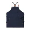 Comercio Exterior Transfronterizo Lona Gruesa Impermeable a Prueba de Aceite Delantal Doméstico Delantal de Trabajo para Cocina y Jardinería Venta al por Mayor con Logo Personalizable