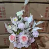 Arreglos Florales de Piso Grandes de Boda Estilo Nuevo, Decoraciones con Flores de Seda, Arreglos Florales de Eucalipto, Guía de Pasillo T-Stage Arte Floral de Boda