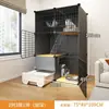 Jaula para Gatos Doméstica Interior Arenero Integrado para Gatos Lavabo para Arena para Gatos Súper Grande Espacio Libre Casa para Gatos Jaula Vacía para Gatos Villa para Gatos