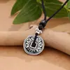 Colgante Corazón Sutra Plata Pura S999 moneda de plata vintage mantra de seis palabras colgante para hombre y mujer plata de ley colgante seguro