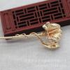 Accesorios para Joyería de Cobre que Conservan el Color Hechos a Mano Doce Dioses Florales Lirio de Calas 33*61mm Pasador de Trompeta Corona de Pelo B2749