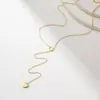 Colar de Coração Dupla Camada Mais Vendido na Amazon Europeia e Americana, Joia da Moda, Colar Elegante e Doce para Clavícula para Meninas