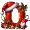 Novos Enfeites de Natal Pendentes Decorações Planas para Árvore de Natal Chapéu Vermelho Letra Inicial com Decoração de Letra Personalização Personalizada