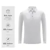 Camisas polo de manga comprida para primavera e outono, camisetas gola polo de cor sólida, roupas com estampa personalizada para cultura corporativa, uniformes de trabalho com logotipo