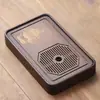 Bandejas de té modernas de bambú y madera al por mayor con almacenamiento de agua, Mesas de té con depósito de agua, Bandejas de té para preparación en seco y drenaje, Una pieza al por mayor