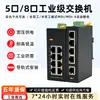 Switch Ethernet Industrial 100m/1000m 5/8 Puertos Montaje en Riel Amplio Rango de Temperatura -40 C ~85 C