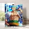 Suministro exclusivo transfronterizo para Amazon: Manta con estampado de dibujos animados One Piece, manta de franela con estampado digital de anime japonés