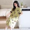 Camisón Pijama de Mujer Verano Algodón Puro Manga Corta Verano Verano con Almohadilla en el Pecho Madre de Mediana Edad Vestido de Alta Gama