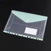 Bolsa para documentos de 11 furos A4 com folhas soltas cor transparente arquivo de dados de escritório conta papel de prova de estudante bolsa com fecho de pressão para armazenamento