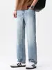 Roupas Masculinas Fengshe / Lançamento Primavera e Outono 2026 Jeans Elástico Versátil Slim Fit Perna Reta Levemente Solto Calça Masculina
