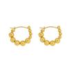 Pendientes de personalidad estilo ins francés con forma de costura de cuentas redondas de tamaño, chapados en oro real de 18 quilates, pendientes de joyería de acero de titanio para mujer F532
