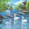 Figura de Cisne Blanco Alado Creativo para Micro-Paisajismo, Accesorios de Decoración DIY para Paisajismo con Piedras de Jardín, Mini Adornos