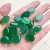 Pendientes de Aro Ovalados para Manualidades con Incrustaciones de Ágata, Base Plana, Anillo Natural Verde Sin Agujero, Colgante Jinhua