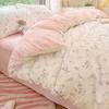 Juego Simple de Cuatro Piezas Estilo Escandinavo Ins Ropa de Cama de Algodón Lavado Juego de Tres Piezas para Dormitorio de Estudiante Color Puro Weidong