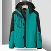 Chaqueta tres en uno de otoño e invierno para hombres y mujeres, conjunto de pareja, a prueba de viento y cálida, abrigo de montaña con capucha, camuflaje a prueba de frío